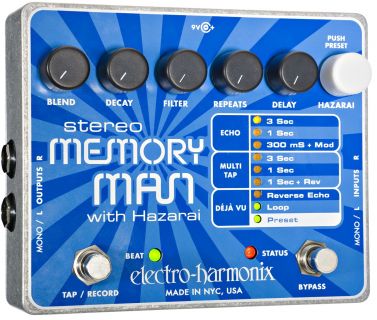 Hlavní obrázek Delay a echo ELECTRO HARMONIX Stereo Memory Man With Hazarai