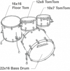 Galerijní obrázek č.7 22“; 10“, 12“; 16“ TAMA MR42TZUS-SLW Starclassic Maple - Sky Blue Swirl / Smoked Black Nickel HW