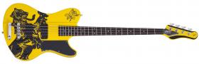 SCHECTER Simon Gallup Ultra Spitfire Bass Gloss Yellow with Simon Gallup Black Graphic