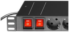 Galerijní obrázek č.2 Stabilizátory napětí, napájecí distributory a osvětlovací rackové moduly ADAM HALL RACK PDU 16SS