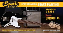 FENDER SQUIER Stop Dreaming, Start Playing!™ Set: Affinity Series™ Jazz Bass®, Black