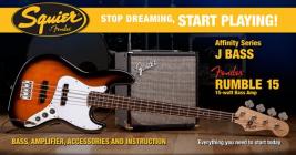 FENDER SQUIER Stop Dreaming, Start Playing!™ Set: Affinity Series™ Jazz Bass®, Brown Sunburst