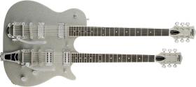 GRETSCH G5566 Jet Double Neck, Rosewood Fingerboard - Silver Sparkle