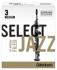 RICO RSF10SSX3M Select Jazz - Soprano Saxophone Reeds - Filed - 3 Medium - 10 Box