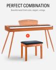 Galerijní obrázek č.5 Stoličky a sedáky DONNER Solid Hard Wooden Piano Bookcase Bench - Wood Color