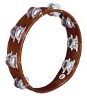 MEINL TA2A-AB Traditional Wood Tambourine 2 Rows Aluminium - African Brown