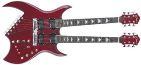 B.C. RICH Double Neck Bich Transparent Red