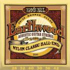 ERNIE BALL 2069 Earthwood Folk Nylon Clear / Gold Ball End - .028 - .042