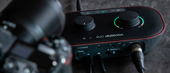 Focusrite Vocaster připojení kamery nebo fotoaparátu
