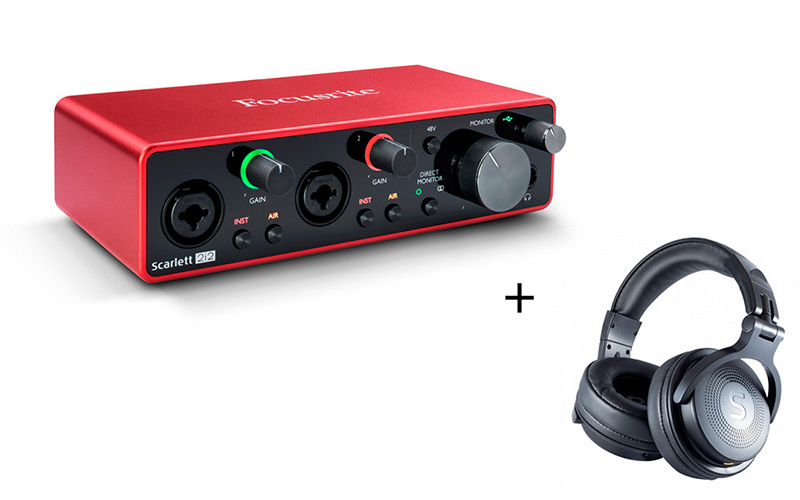 Set FOCUSRITE Scarlett 2i2 3G + Soundeus Fidelity 30 Set zvukové karty a sluchátek