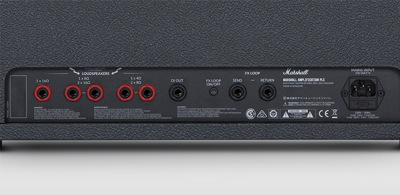 Lampový zesilovač MARSHALL SV20H Detail zadní části zesilovače MARSHALL SV20H