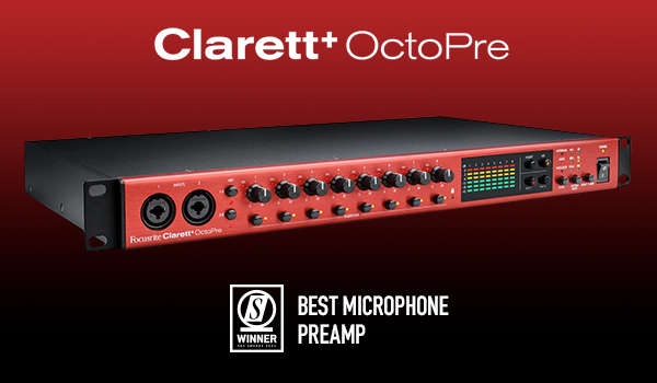 Obrázek k článku Focusrite Clarett+ Octopre vyhlášen jako "Best Microphone Preamp“